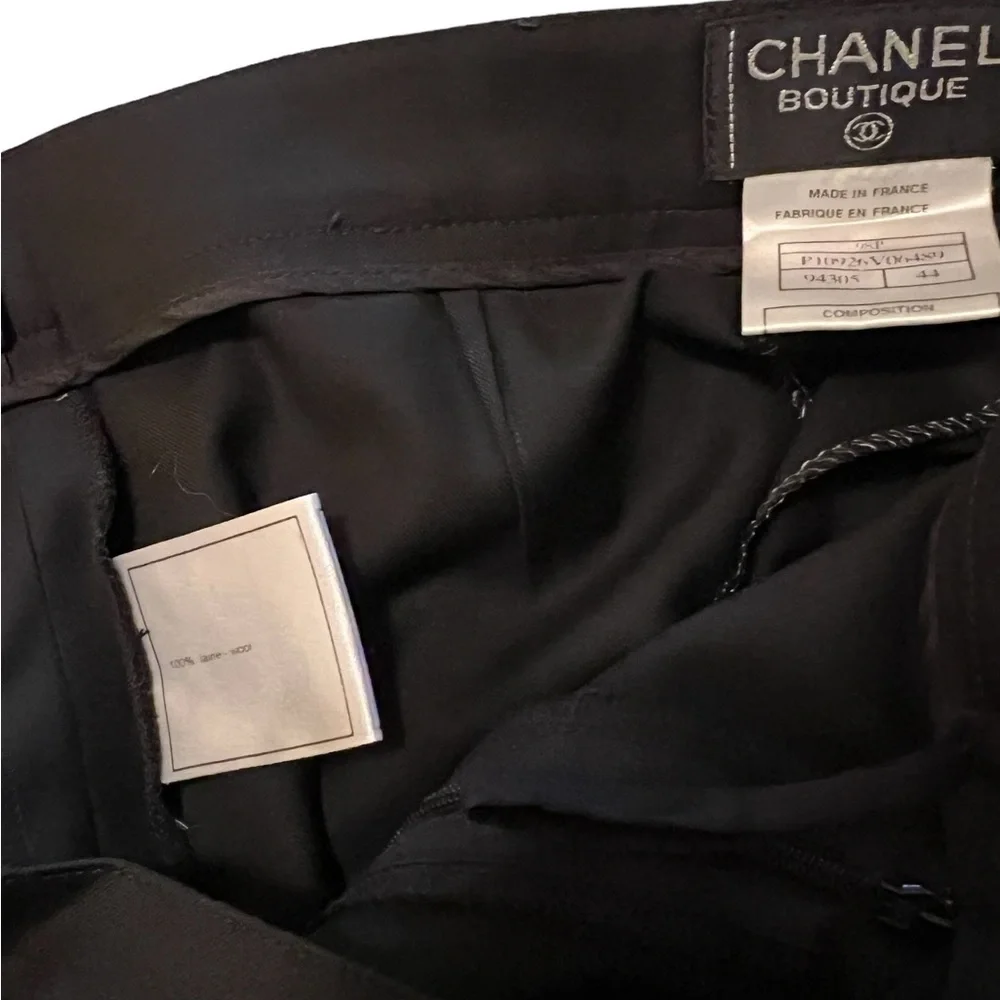 Chanel Boutique Cuffed Wool Pants